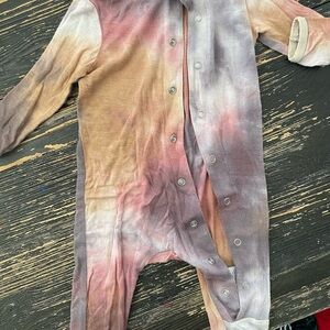 Cozy Kids Tie-Dye Footie in Brown and Purple